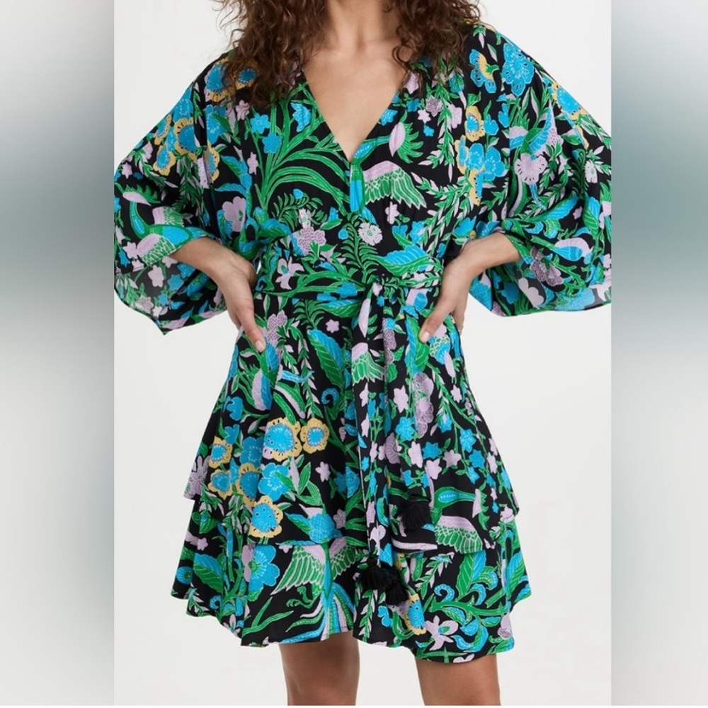 Figue Malia Mini Dress V-Neck Dress with Bell Sleeves